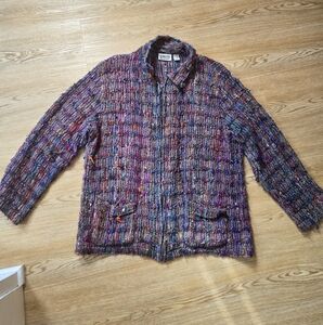 Vintage Chico's Women's Colorful Silk Jacket